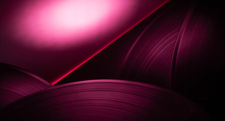 colorful music show background with vinyl records