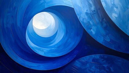 Abstract swirling blue architectural design
