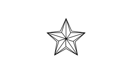 Isolated Star Outline Illustration on White Background