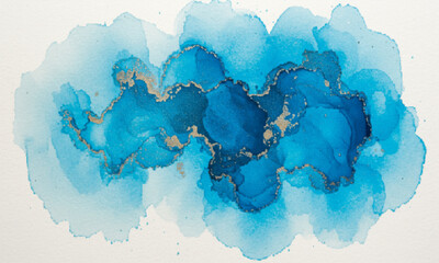 Electric Blue Iridescent Watercolor Splash