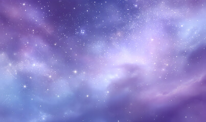 Obraz premium A Mesmerizing View of a Purple and Blue Nebula with Twinkling Stars Creating a Magical Cosmic Space. generative aI