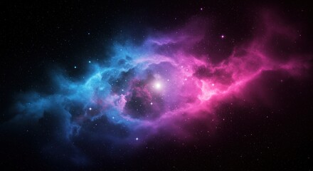 Cosmic Nebula: Vibrant Blue, Pink, and Purple Galaxy with Stars.