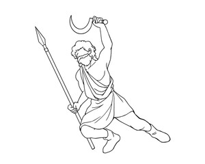 うしかい座の人物の線画イラスト