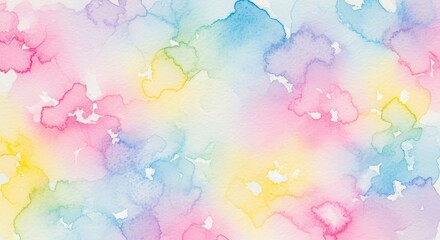 Colorful watercolor painting with a soft pastel palette and dreamy texture
