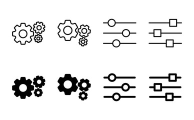 setting Icon set. Cog settings Icon Symbol