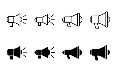 Megaphone icon set. Loudspeaker icon vector.