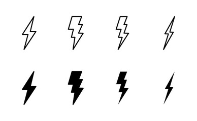 Lightning icon set. electric icon vector. power icon. energy sign