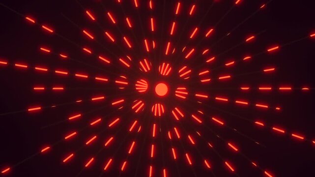 A visually striking red line pattern, featuring a circular arrangement with some intersecting lines. This aesthetically pleasing design may be suitable for digital platforms as a captivating element