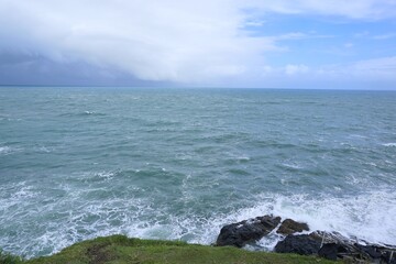 Open sea view at Menganti beach Indonesia for coastal travel photography
