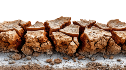 Cracked Earth: A close-up shot showcasing the parched and cracked earth, representing the harsh effects of drought, environmental degradation, and climate change. 