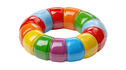Rainbow Magnetic Ring: An engaging image showcases a vibrant rainbow-colored magnetic ring. Perfect for those who love abstract and colorful toy designs.