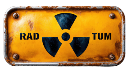Radiological Hazard Warning: A weathered, yellow sign boldly warns of the dangers of radiation. The iconic trefoil symbol alerts us to potential health risks, prompting caution and vigilance.
