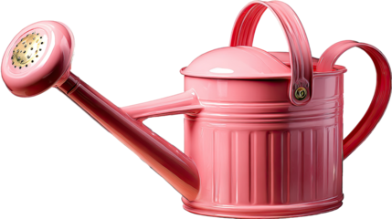 Pink Watering Can: A vibrant pink watering can stands proudly. A classic and charming tool for nurturing your garden. A perfect blend of functionality and aesthetic appeal.