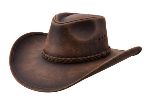 Classic leather outback hat provides sun protection and rugged style for outdoor adventures