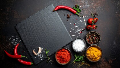 Flat lay of culinary ingredients