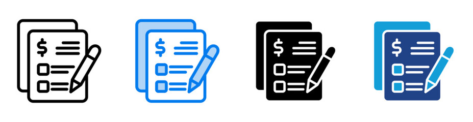 Valuation icon set multiple style collection