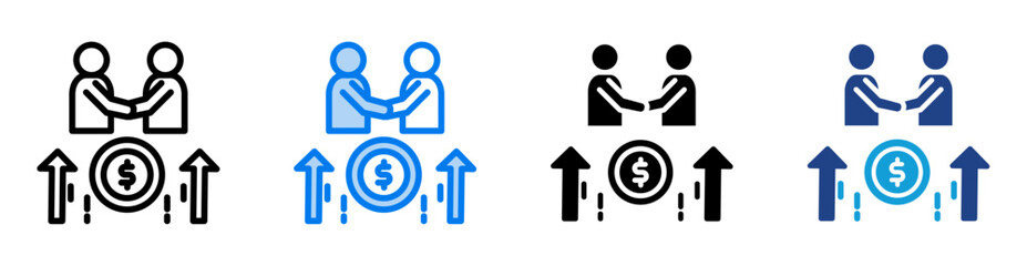 Acquisition icon set multiple style collection