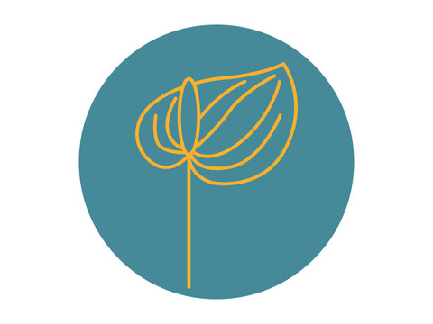 Anthurium icon. Flower outline icon. Simple vector illustration in modern thin line style.