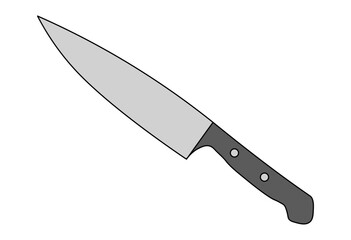 Kitchen knife simple flat illustration for cooking utensil, food preparation, and culinary concept design