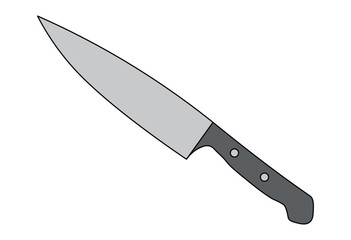 Kitchen knife simple flat illustration for cooking utensil, food preparation, and culinary concept design