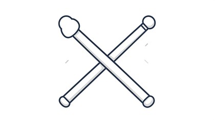 Two crossed, simple, musical sticks