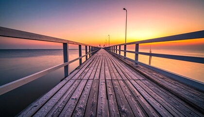 Sunrise over a pier