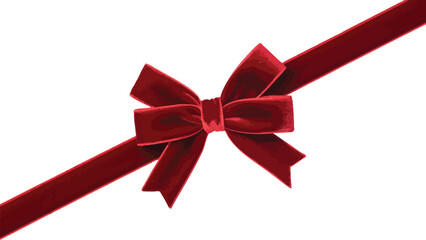 Red ribbon bow decoration for gift wrapping and festive design
