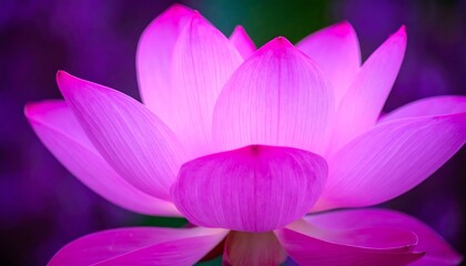Close-up of a vibrant pink lotus flower