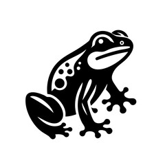 Fototapeta premium Black Silhouette of a Frog