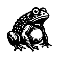 Obraz premium Toad Vector Illustration in Black and White