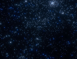 Fototapeta premium Double Cluster in Perseus (NGC 869 & NGC 884) Starfield — Night Sky Astrophotography