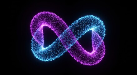 Abstract Glowing Data Ribbons