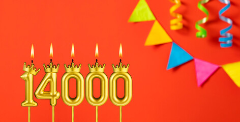 Number of followers or likes - Candle number 14000