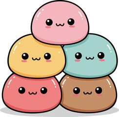 Cute Stacked Mochi / Dango Icons