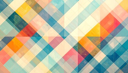 Abstract geometric pattern of overlapping triangles in a variety of pastel colors