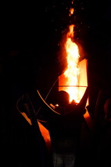 fire in the fireplace