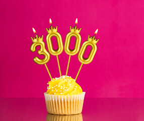 Number of followers or likes - Candle number 3000