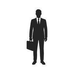 Business Professional Holding Briefcase Silhouette