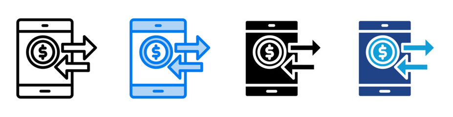 Transfer icon set multiple style collection