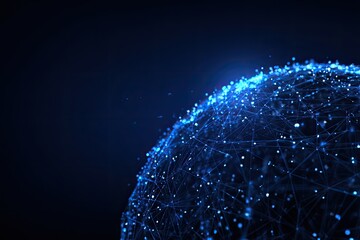 Abstract sphere, network, glowing points