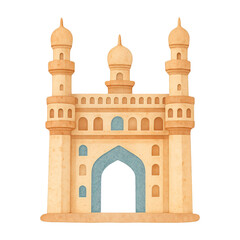 Fototapeta premium PNG Iconic monument illustration in watercolor.