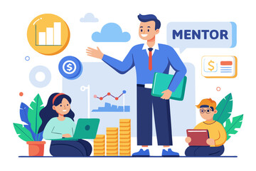 Business Training Icon – Financial Presentation, Investment Education, Corporate Seminar Vector
