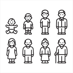 Core Family Icon Set Line Art
