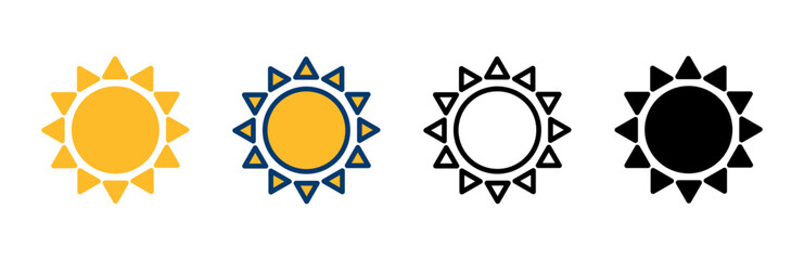 Sun icon vector isolated on white background. Sun vector icon