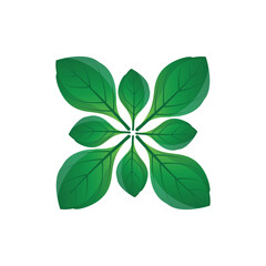 Green Leaf logo vector natural plant nature design icon leaf template illustration