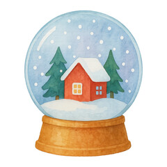 PNG Charming winter snow globe illustration.