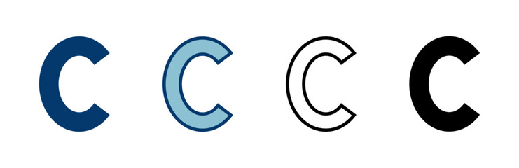 Copyright icon vector isolated on white background. copyright symbols