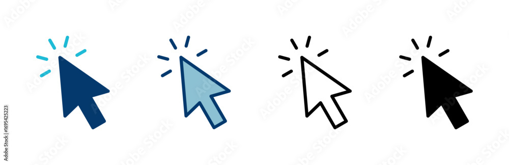 Poster click icon vector isolated on white background. cursor icon. computer mouse click cursor black arrow