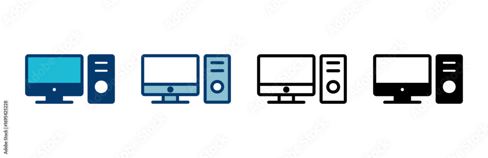 Poster computer icon vector isolated on white background. pc icon vector. computer monitor icon. flat pc sy