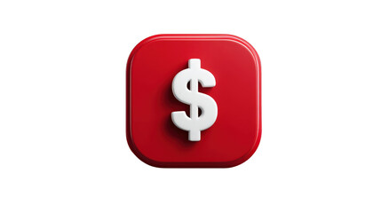 Obraz premium Banking app icon with dollar signTransparent background, PNG file